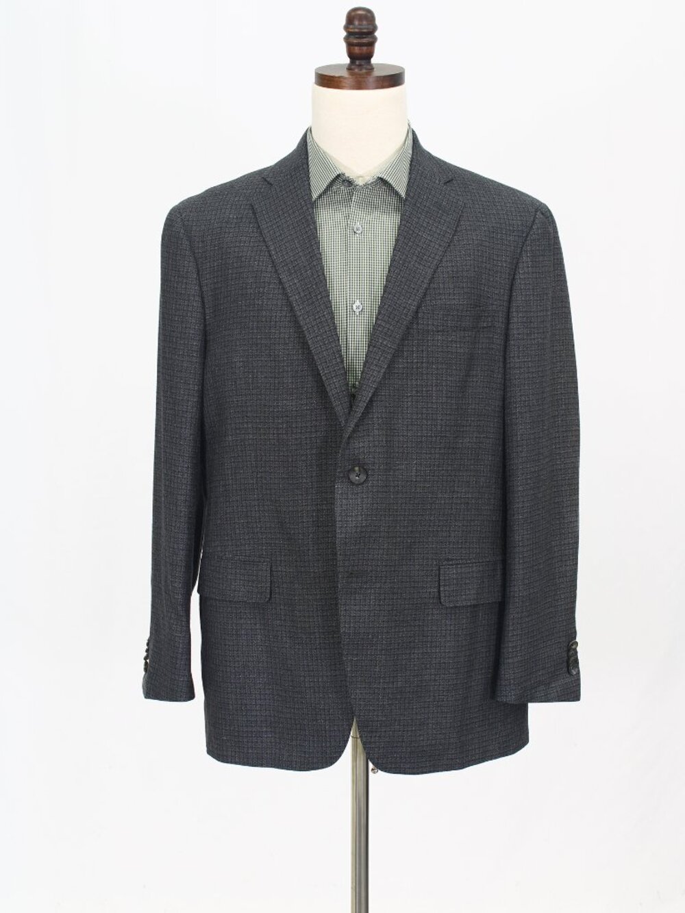 Hart Schaffner Marx 44R Gray Blazer Sport Coat Jacket 2-Button Houndstooth M572